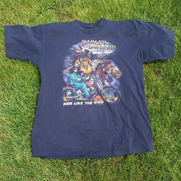 Vintage 91 Harley Davidson T Shirt Size L